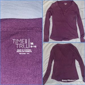 purple long sleeve shirt